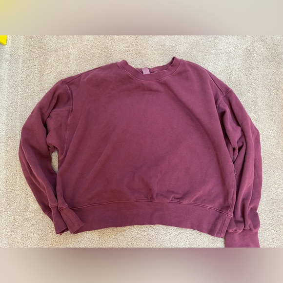 Old Navy maroon cropped sweatshirt size large - Picture 1 of 5